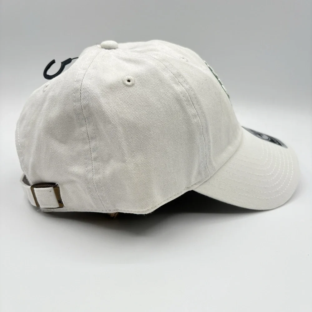 Boston Celtics Hat 47 Brand Strap Back NBA Clean Up Dad Hat White Shamrock NEW